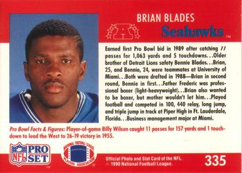 1990 Pro Set #335 Brian Blades Back
