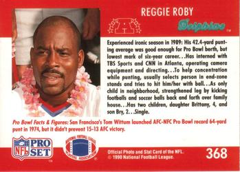 1990 Pro Set #368 Reggie Roby Back