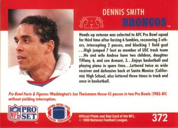 1990 Pro Set #372 Dennis Smith Back