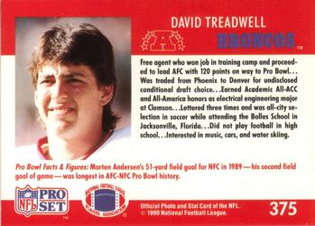 1990 Pro Set #375 David Treadwell Back