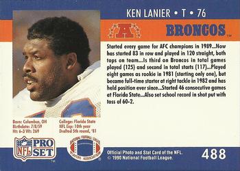 1990 Pro Set #488 Ken Lanier Back