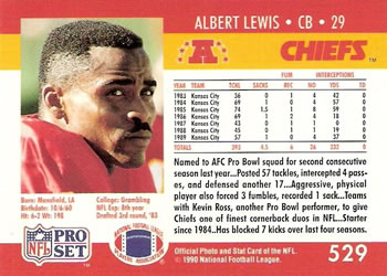 1990 Pro Set #529 Albert Lewis Back