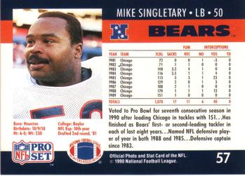 1990 Pro Set #57 Mike Singletary Back