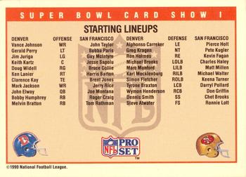 1990 Pro Set #NNO Super Bowl XXIV Card Show I Back