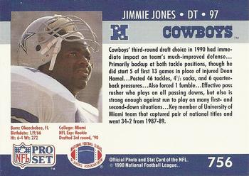 1990 Pro Set #756 Jimmie Jones Back
