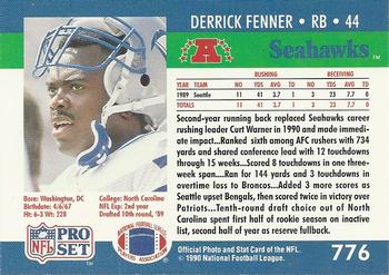 1990 Pro Set #776 Derrick Fenner Back