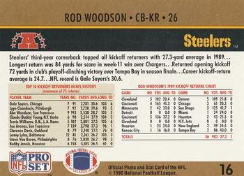 1990 Pro Set #16 Rod Woodson Back