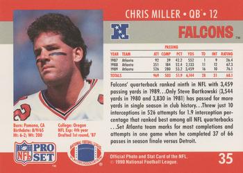 1990 Pro Set #35 Chris Miller Back