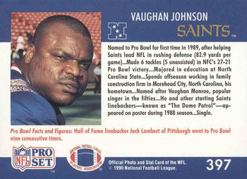 1990 Pro Set #397 Vaughan Johnson Back