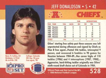 1990 Pro Set #528 Jeff Donaldson Back