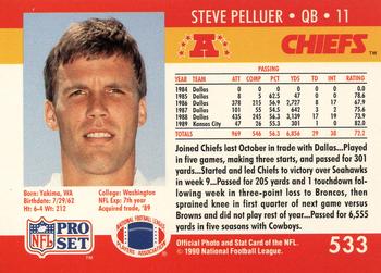 1990 Pro Set #533 Steve Pelluer Back