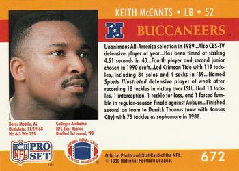 1990 Pro Set #672 Keith McCants Back