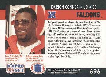 1990 Pro Set #696 Darion Conner Back