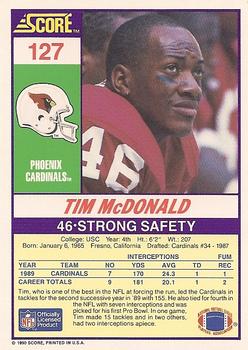 1990 Score #127 Tim McDonald Back