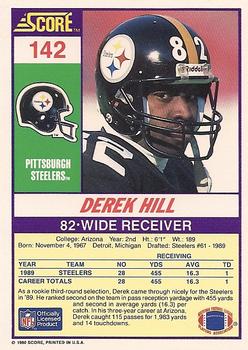 1990 Score #142 Derek Hill Back