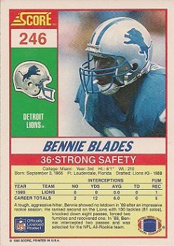 1990 Score #246 Bennie Blades Back