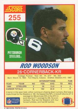 1990 Score #255 Rod Woodson Back