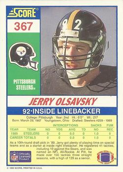1990 Score #367 Jerry Olsavsky Back