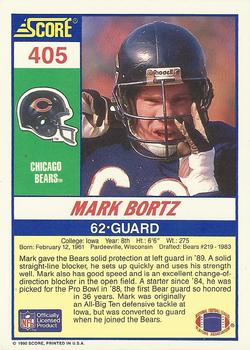 1990 Score #405 Mark Bortz Back