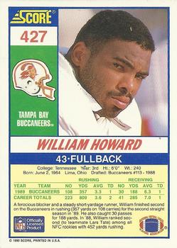 1990 Score #427 William Howard Back