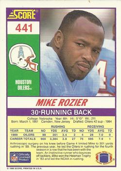 1990 Score #441 Mike Rozier Back