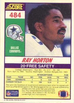 1990 Score #484 Ray Horton Back