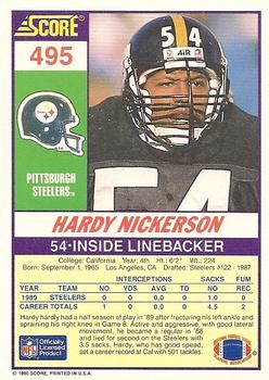 1990 Score #495 Hardy Nickerson Back
