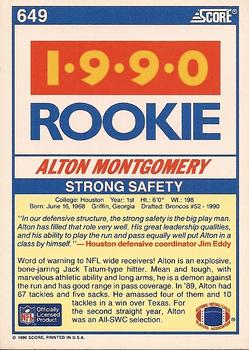 1990 Score #649 Alton Montgomery Back
