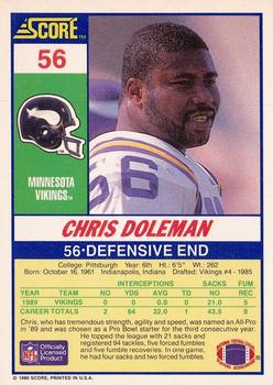 1990 Score #56 Chris Doleman Back