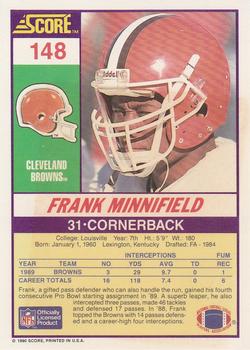 1990 Score #148 Frank Minnifield Back