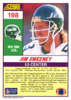 1990 Score #198 Jim Sweeney Back