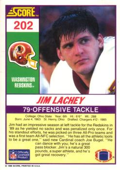 1990 Score #202 Jim Lachey Back