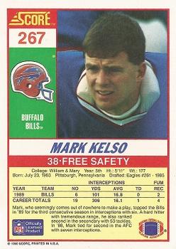 1990 Score #267 Mark Kelso Back