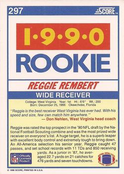 1990 Score #297 Reggie Rembert Back