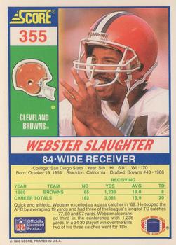 1990 Score #355 Webster Slaughter Back
