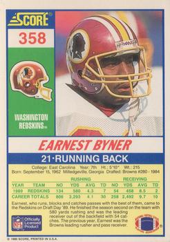 1990 Score #358 Earnest Byner Back