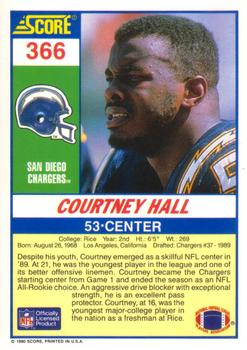 1990 Score #366 Courtney Hall Back
