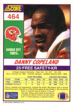 1990 Score #464 Danny Copeland Back