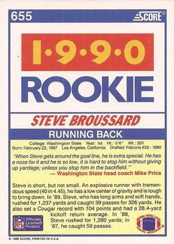 1990 Score #655 Steve Broussard Back
