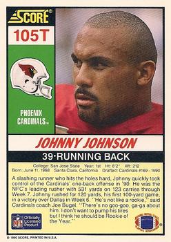 1990 Score Rookie & Traded #105T Johnny Johnson Back