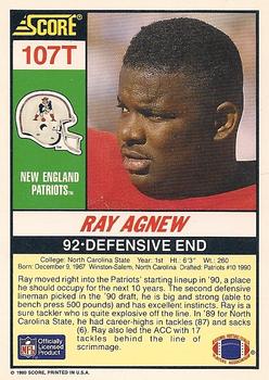 1990 Score Rookie & Traded #107T Ray Agnew Back