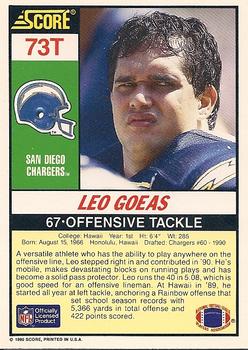 1990 Score Rookie & Traded #73T Leo Goeas Back