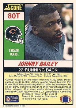 1990 Score Rookie & Traded #80T Johnny Bailey Back