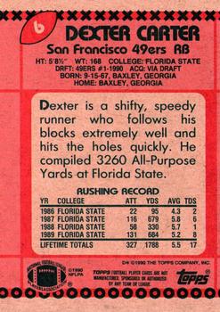 1990 Topps #6 Dexter Carter Back