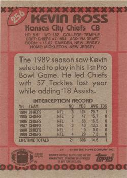 1990 Topps #256 Kevin Ross Back