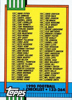 1990 Topps #498 Checklist: 133-264 Front