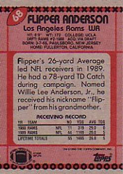 1990 Topps #68 Flipper Anderson Back