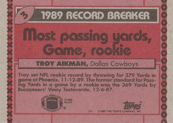 1990 Topps #3 Troy Aikman Back