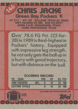 1990 Topps #146 Chris Jacke Back