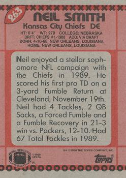1990 Topps #263 Neil Smith Back